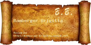 Bamberger Brigitta névjegykártya